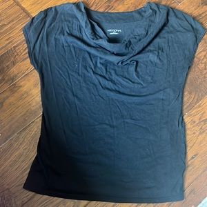 Fancy swoop neck black top